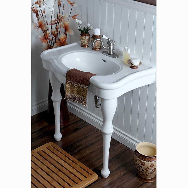 Lavabo console en laiton 32 pouces Kingston, Central de 4 po