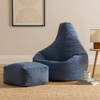 Dalton Corduroy Recliner Bean Bag and Footstool