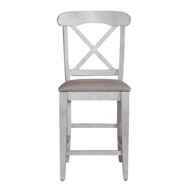 Quinta 24'' H Linen Upholstered Side Chair, Dark Gray Polyester Blend, White