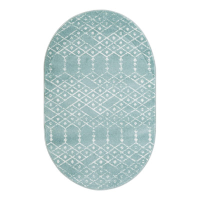 Sierra Geometric Aqua Area Rug