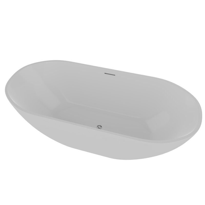 68.5'' x 30.5'' Soaking Resin Bathtub, White Gloss