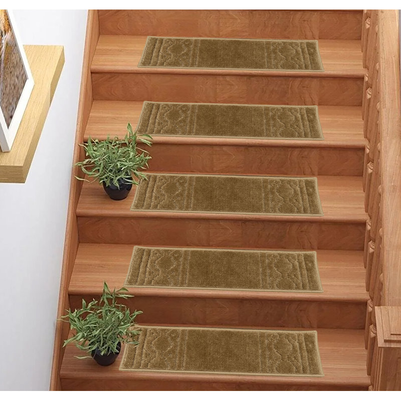 Tapis d'escalier marocain sur mesure à poils doux par Inches, Rectangle 2 pi 2 po x 8,5 po, Bourgogne