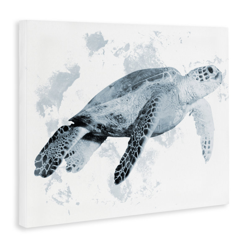 Toile de tortue de mer patinée, design par Marcus Prime, H 16 po x l 20 po