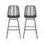 Outdoor Wicker Barstools Set Of 2 With Weather-Resistant Rattan And Sturdy Iron Frame