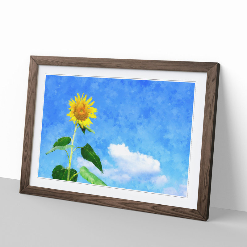 Sunflower Vol.3 - Picture Frame Painting, 36cm H x 48cm W x 2cm D, Walnut Framed