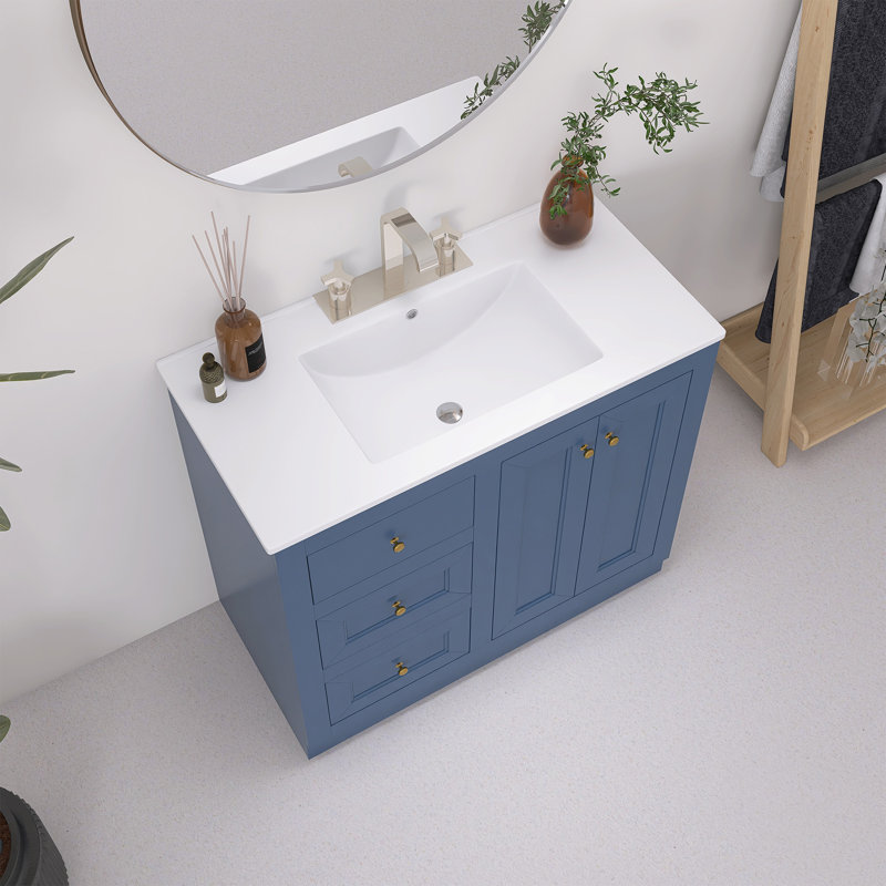 Meuble-lavabo sur pied 36 po avec lavabo en céramique