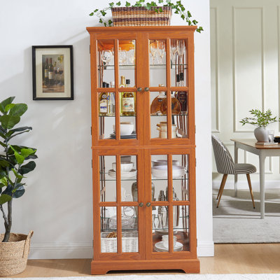 Vitrine exquise avec portes en verre et tablettes réglables, idéale pour mettre en valeur des objets de collection à la maison ou au bureau