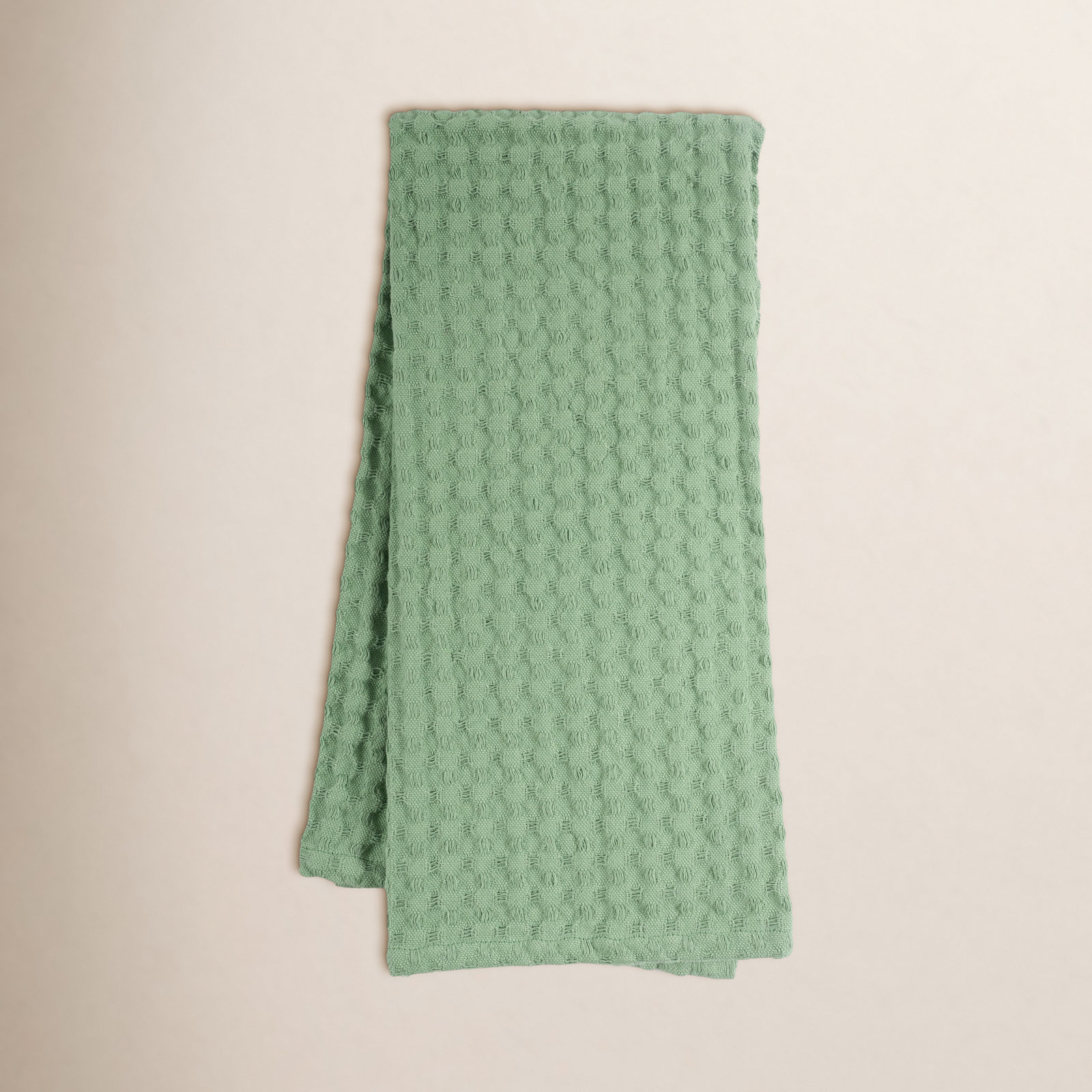 Estero Cotton Waffle Dish Cloth Kitchen Towel, Mineral Green