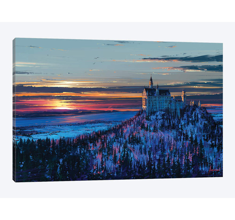 «Castle In The Sky», reproduction d'impression sur toile tendue, H 18 po x l 26 po x P 1,5 po, Toile tendue, Pas de tapis
