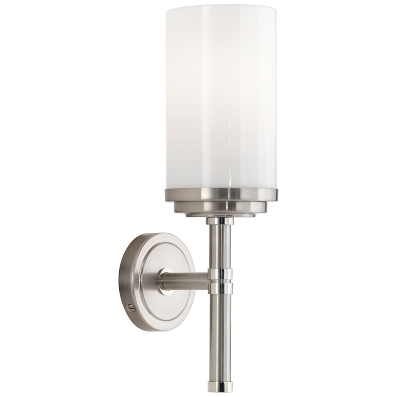 Halo Armed Sconce, Brushed Nickel/Polished Nickel