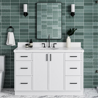 ARIEL Kelly  Single Sink Bathroom Vanity with Carrara Quartz Top