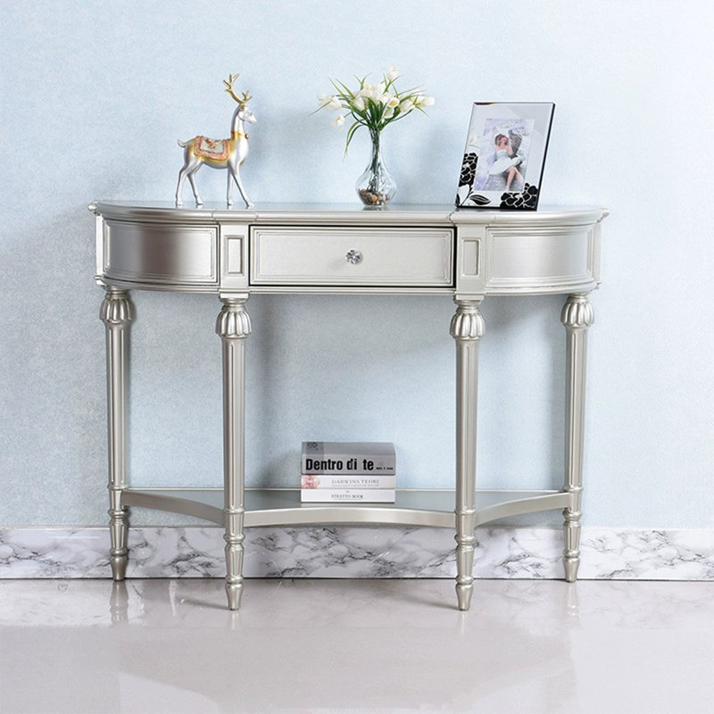 Console demi-cercle Champagne, H 34,65 po x l 42,52 po x P 14,96 po