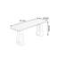 Bureau rectangulaire long en acier au carbone et bois de frêne noir-2138045394