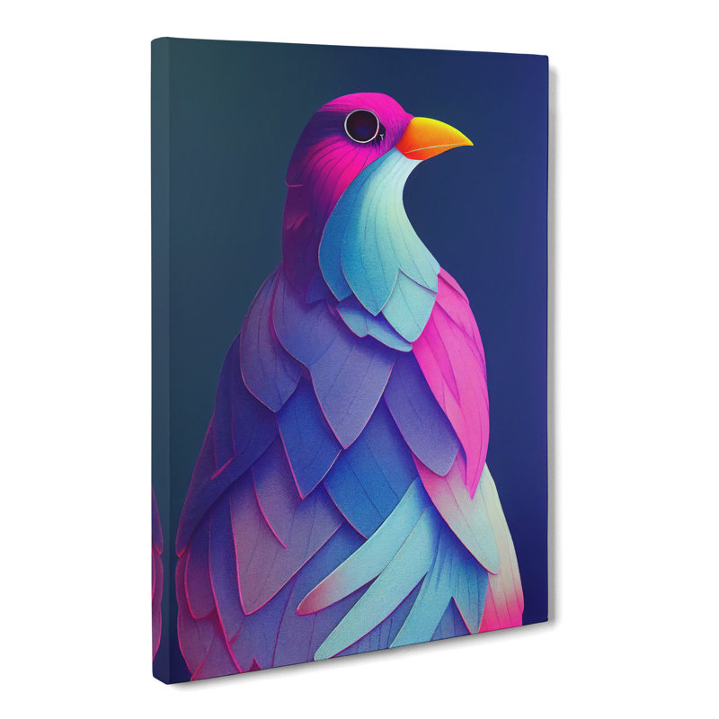 Bird Vaporwave Vol.1 - Wrapped Canvas, 76cm H x 50cm W x 3cm D