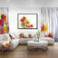 Fleur de gerbera colorée-impression sur toile flottante-26691621