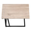 Contemporary Taupe End Table - With Metal Detail Snack Top And Frame