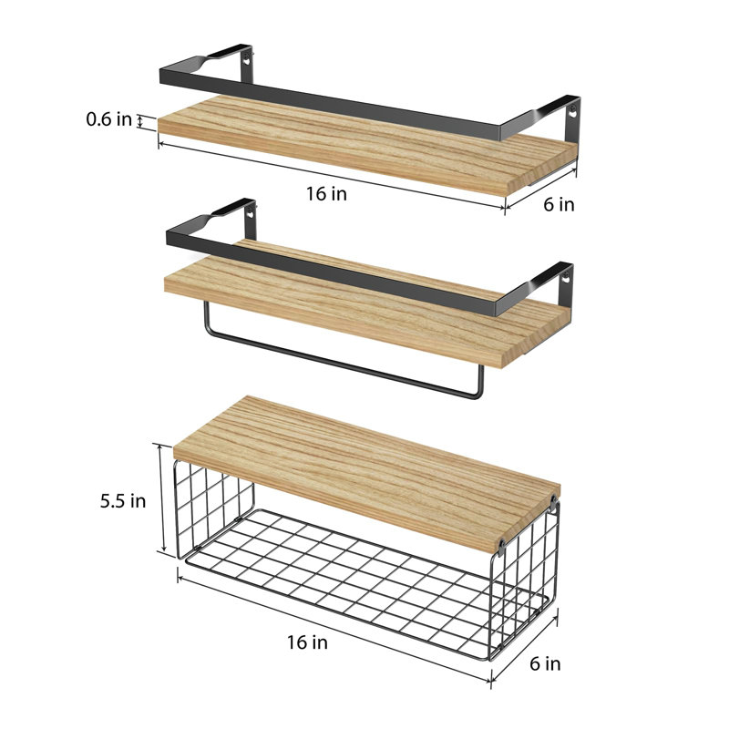Sumnima Floating Shelf, Light Brown