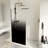 34.In W X 72.In H Shower Door Fixed, 1/4 Inch Thick Black Gradient Tempered Glass Shower Door In Black