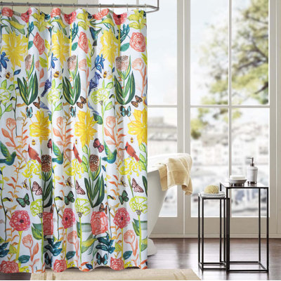 Rideau de douche simple antiodeur tropical Layla