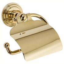 Luxury Double Gold Brushed Brass Toilet Paper Holder Hotel Wall