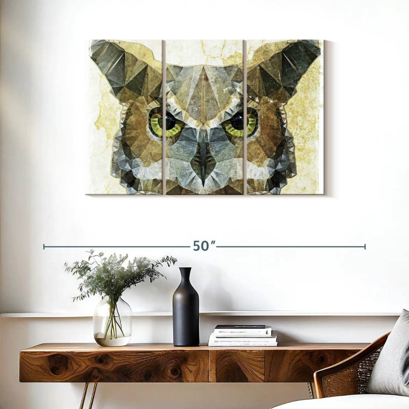 Brampt Abstract Owl, 24" H x 38" W