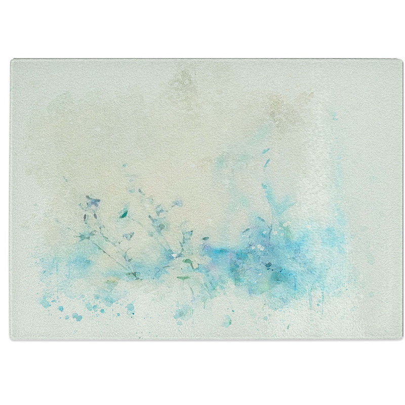 Tempered Glass Wild Flowers in Abstract Chopping Board, 28.5 cm W x 20 cm L