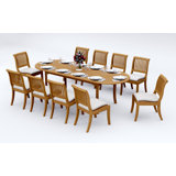 6 Seats 7 Pcs Grade-A Teak Wood Dining Set: 94" Double Extension Oval Table And 6 Arbor Stacking Armless Chairs #11AB2200