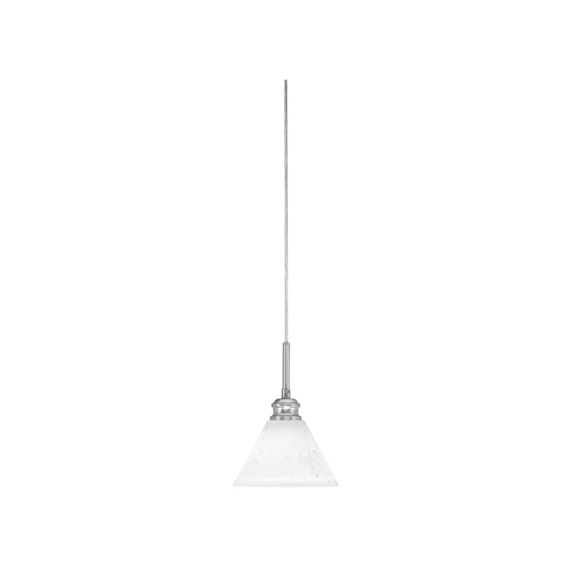 Edge Cord Mini Pendant With 7" White Muslin Glass, Brushed Nickel