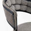 Ensemble de 2 chaises de salle à manger en velours gris avec pieds noirs, chaises d'appoint rembourrées modernes pour la salle à manger et la cuisine-584219076
