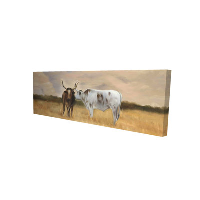 Toile de chambre à coucher brune de groupe de bouvillons de Noël - animaux de ferme