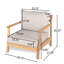 Fauteuil club de patio en bois d'acacia avec coussin résistant à l'eau (1 pièce)