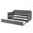 Twin Size Daybed with Trundle, Upholstered Tufted Sofa Bed with Waved Shape Arms, Grey, Space-Saving Sofa Bed for Bedroom or Living Room (80.5"x44.5"x33.5")-1368813959