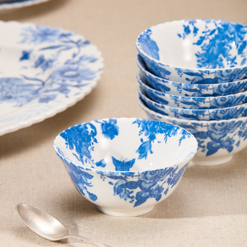 Ensemble de 6 bols en porcelaine bleu Gabrielle