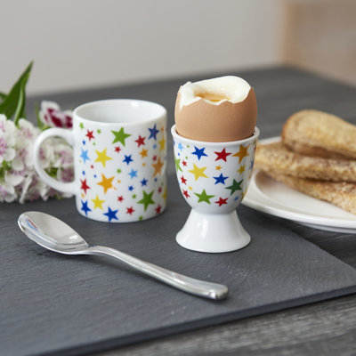 KitchenCraft Brights Stars Porcelain Egg Cups