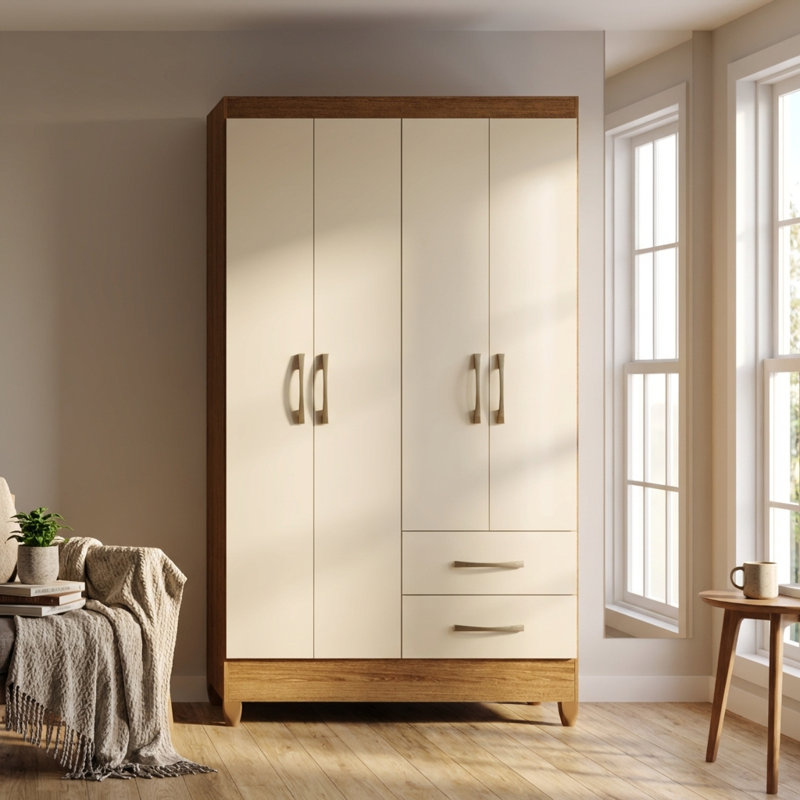 Armoire 40,5 "avec tablettes réglables Chili, Naturel / Blanc