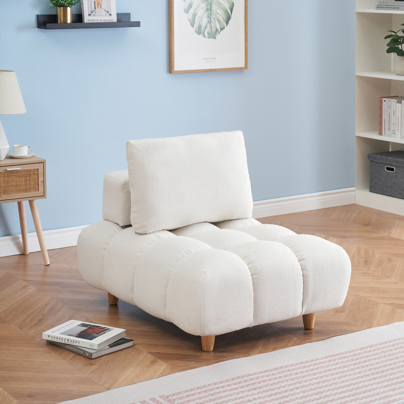30 inches long, Sofa with spacious and comfortable seat, Beige Teddy