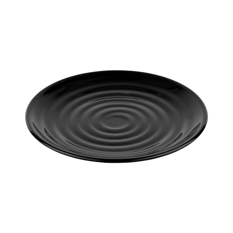 GET Melamine Textured Round Bread & Butter Plate, 7.5", Black