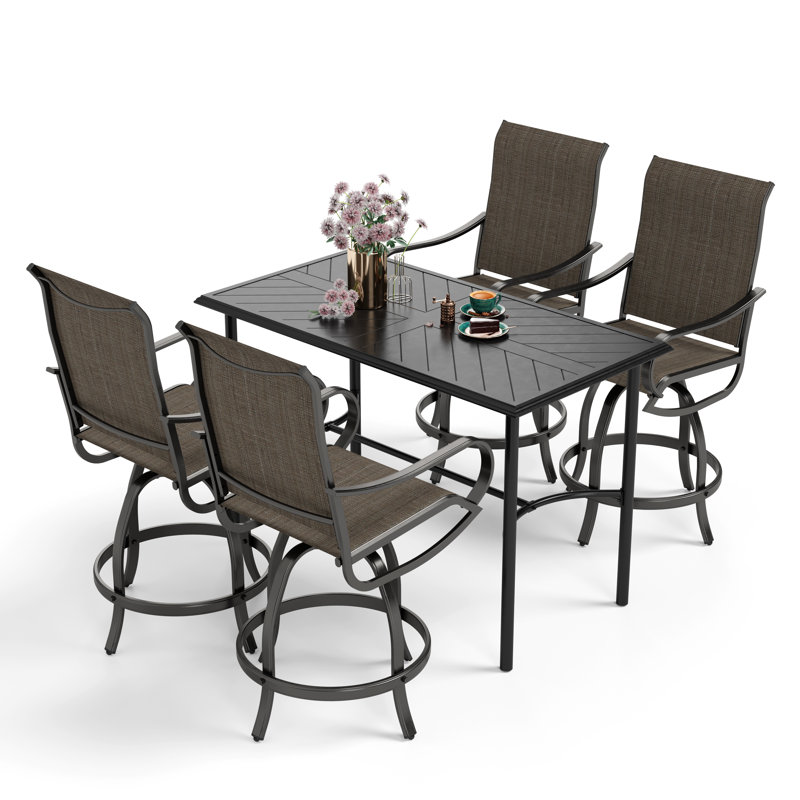 Alyne 4 - Person Patio Dining Set with Rectangular Table