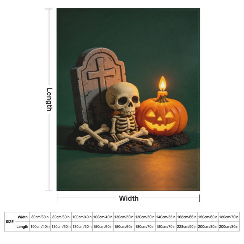 Jeté d'Halloween en flanelle de luxe squelette, couverture douce et chaude pour le canapé-lit du salon, 50 x 60 po