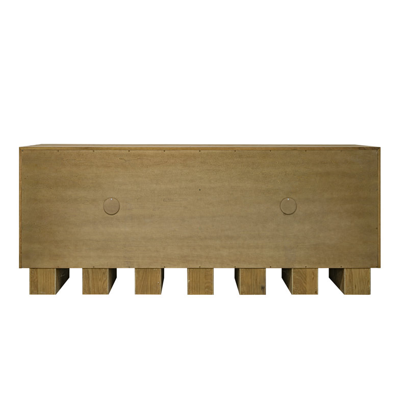 Marcelle 80'' W Solid Wood Sideboard, Brown/White