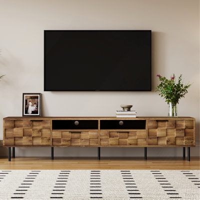 Mid Century TV Stand With 2 Drawers, Media Console Table For Tvs Up To 85'', Entertainment Centre With Storage For Living Room, Bedroom, Home Theatre