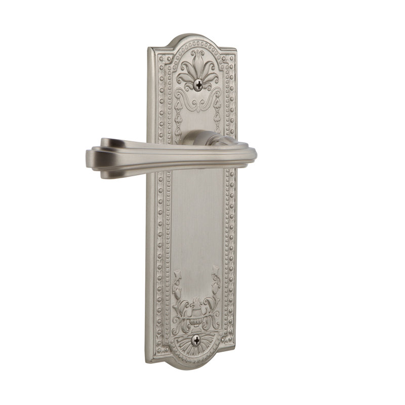Fausse plaque simple Meadows avec levier fleur, Gaucher, Nickel satiné