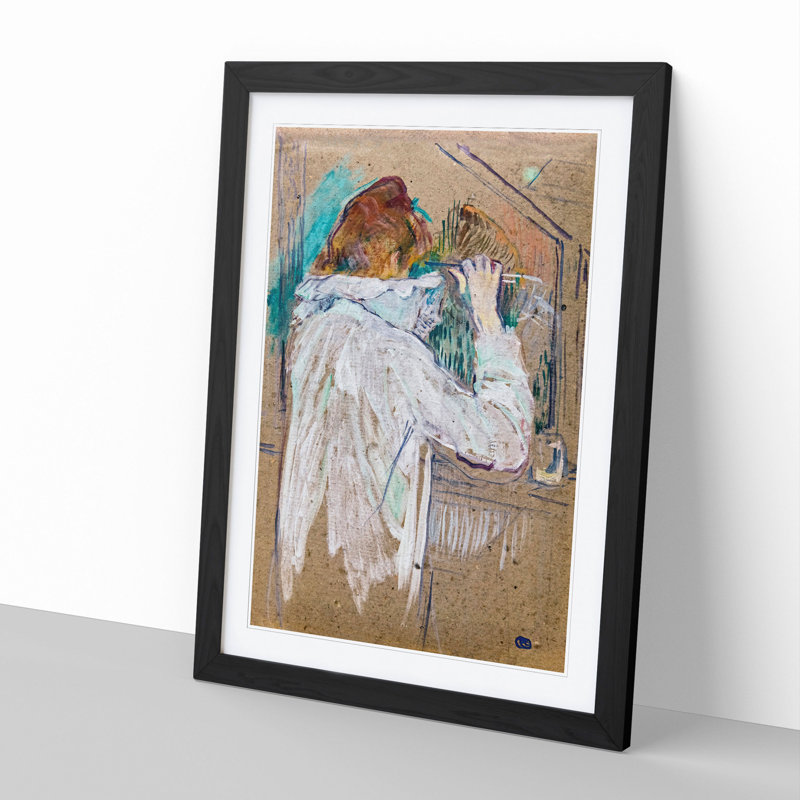 A Portrait of a Woman by Henri de Toulouse-Lautrec - Picture Frame Painting, Black, 48cm H x 36cm W x 2cm D
