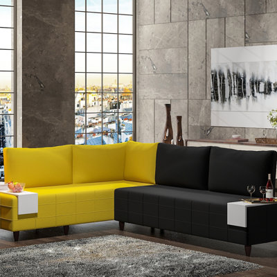 Canapé modulaire Inferno, noir (modulaire)