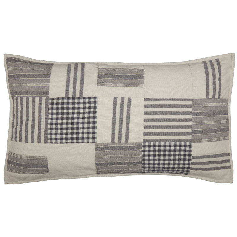 Gray Gables King Sham 37Lx21W, Gray Patchwork