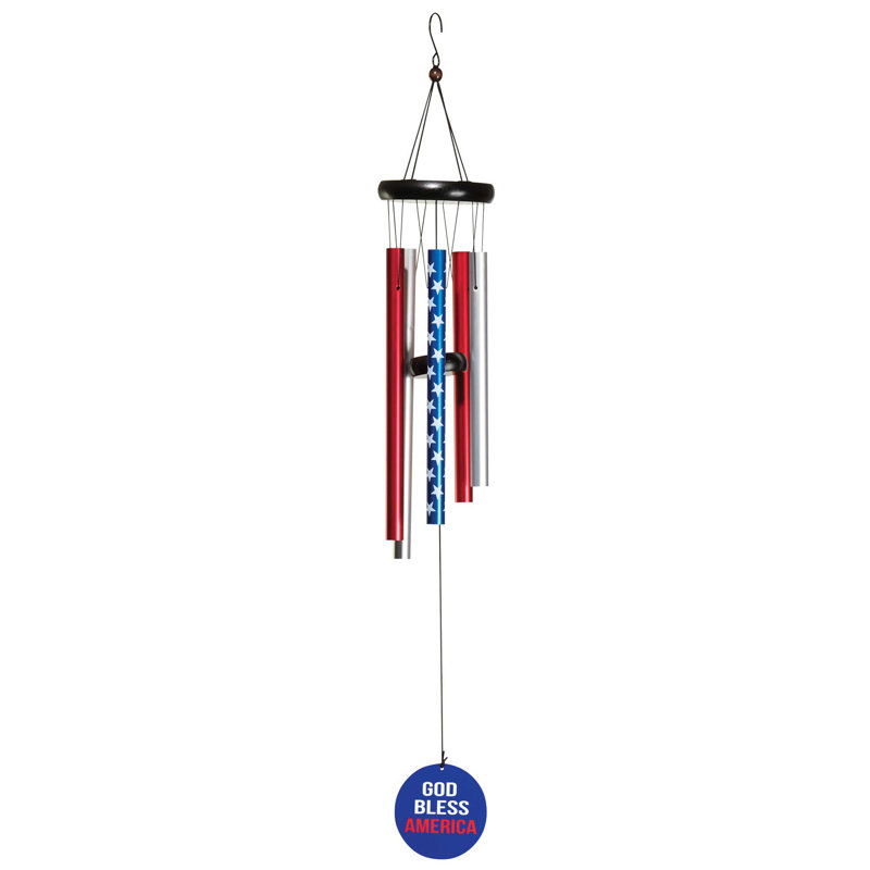 Weather Resistant Metal, Wood Patriotic Wind Chime