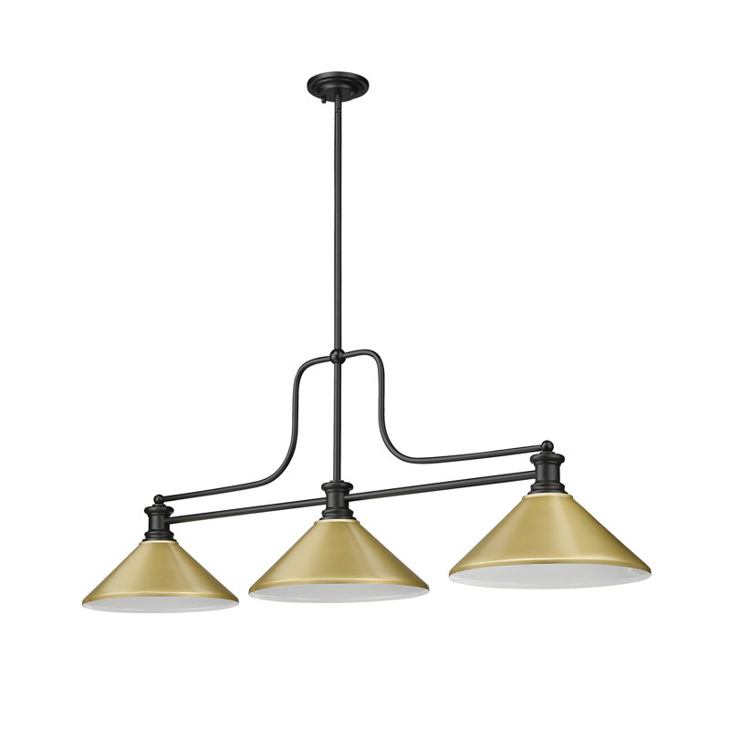 Eraste 3 - Light Dimmable Modern Linear Chandelier, Satin Gold