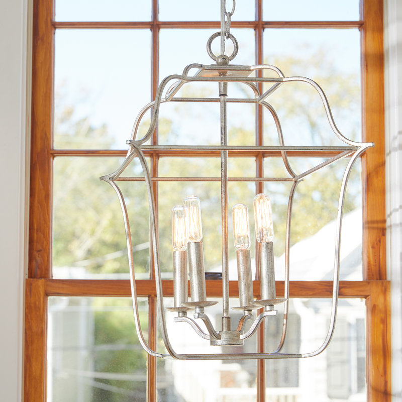 Lark 6-Light Chandelier, Feuille d'argent Century, 4, H 20 po x l 14 po x P 14 po