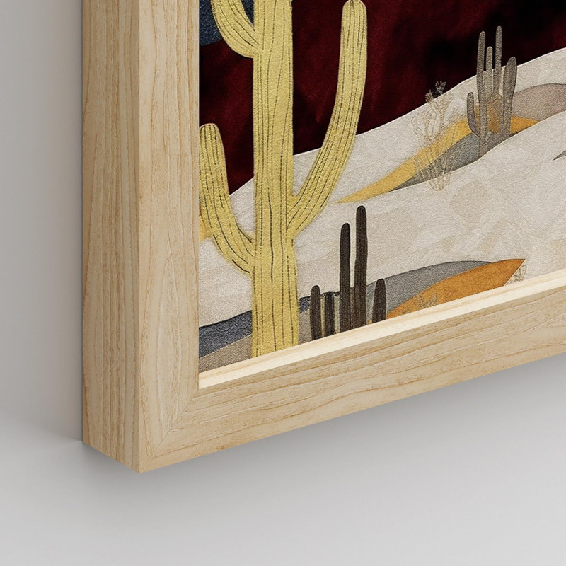 «Midnight Moon Cactus Desert Dune Nature», ensemble de 4 reproductions de cadres photo simples, Naturel, H 16 po x l 12 po