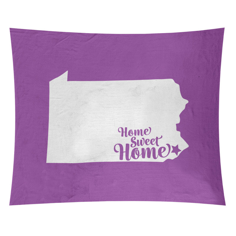 Tapisserie Home Sweet Philadelphia, H 80 po x l 68 po, Violet
